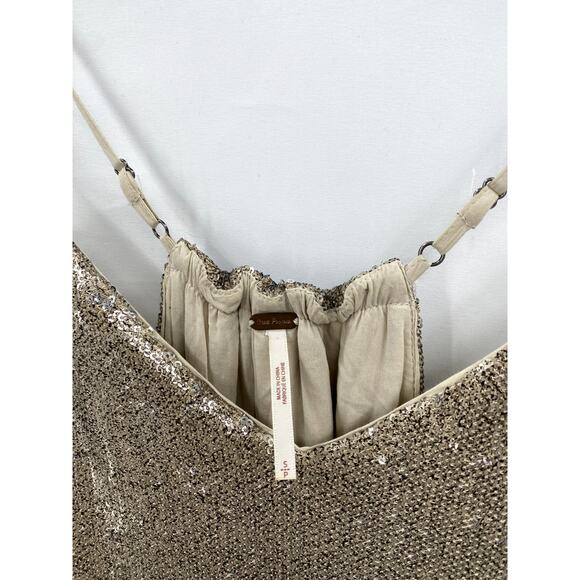 Free People champagne sequin jumpsuit - Picture 5 of 6